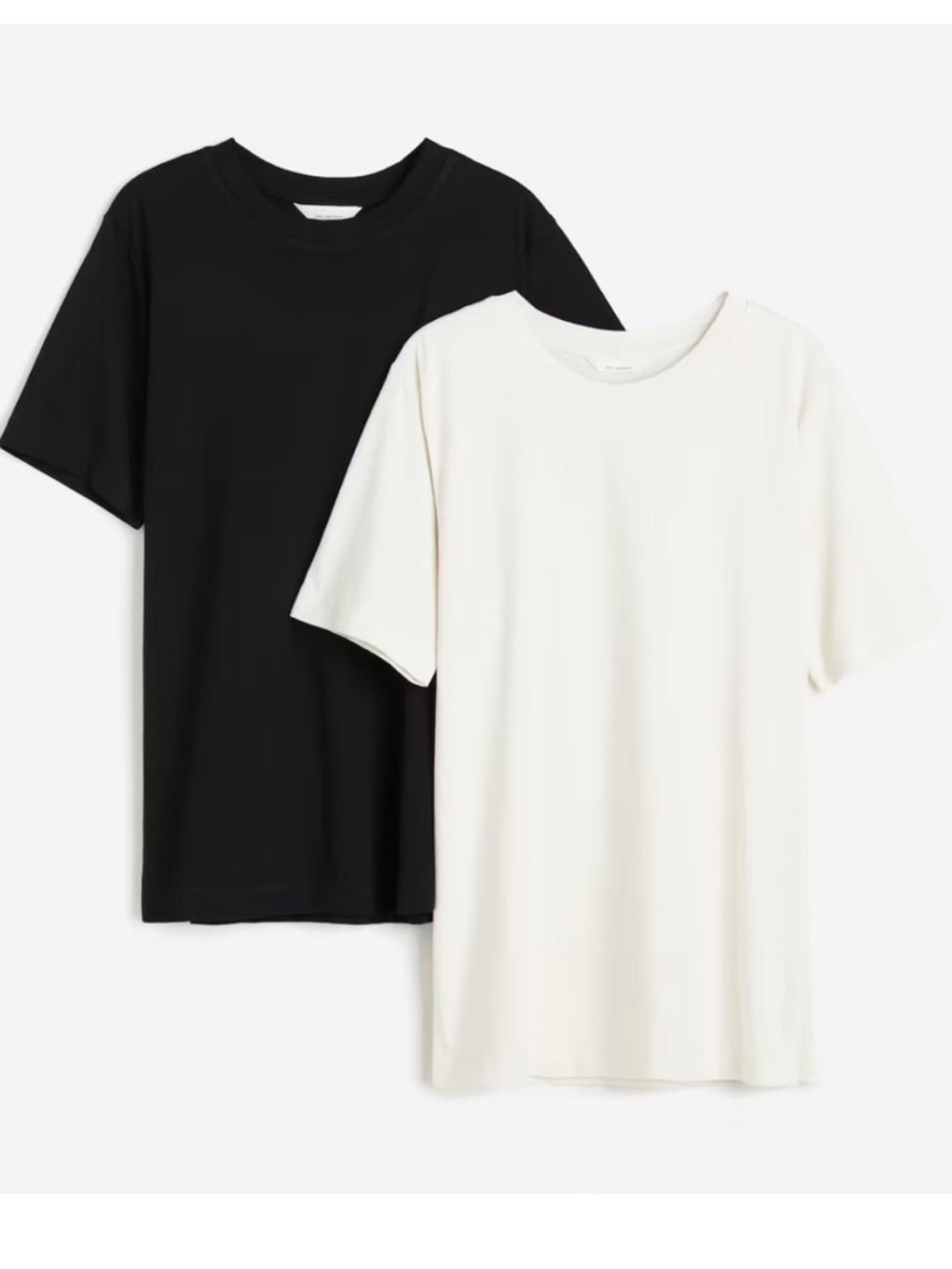 2 H&M Mama Cotton Nursing T-Shirts Black and White size Large